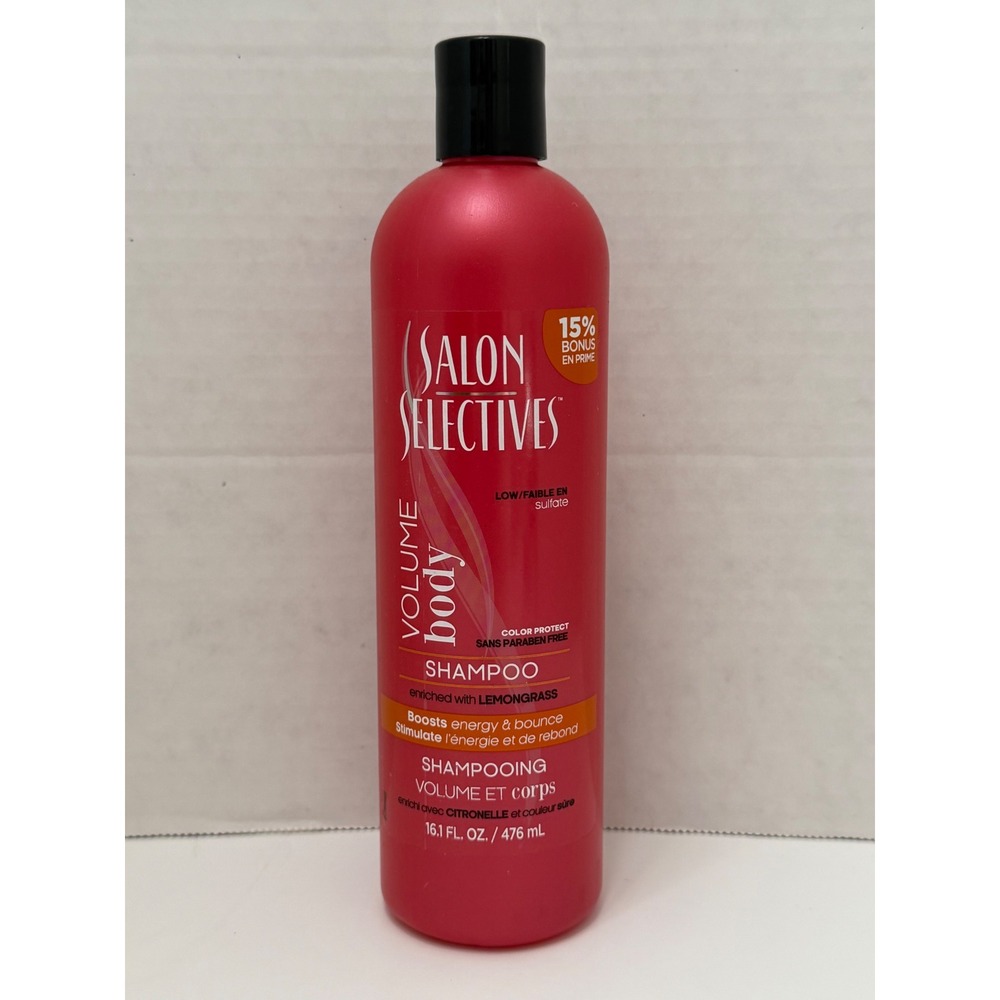 Salon Selectives Volume Body Shampoo Lemongrass Low Sulfate Paraben Free 16.1oz